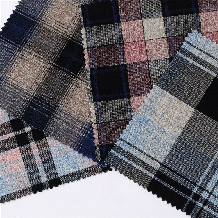 Ruudullinen denim kangas
